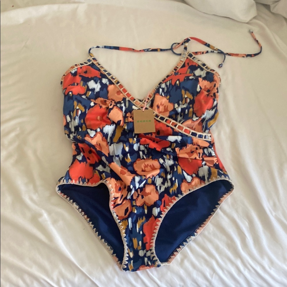 Boden One Piece Swimwear in Orange and Blue